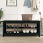 vidaXL Banco zapatero madera maciza de pino negro 110x38x45,5 cm vidaXL Banco zapatero madera maciza de pino negro 110x38x45,5 cm