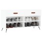 vidaXL Banco zapatero madera de ingeniería blanco 102x35x55 cm