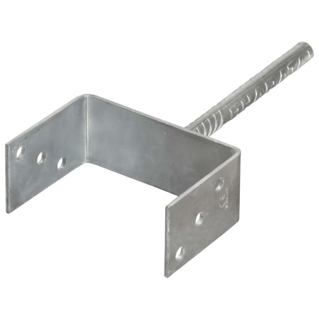 vidaXL Anclajes de valla 6 uds acero galvanizado plateado 14x6x30 cm