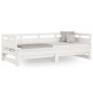 vidaXL Sofá cama extraíble madera maciza de pino blanco 2x(90x190) cm vidaXL Sofá cama extraíble madera maciza de pino blanco 2x(90x190) cm