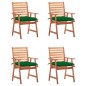 vidaXL Sillas comedor de jardín y cojines 4 uds madera maciza acacia vidaXL Sillas comedor de jardín y cojines 4 uds madera maciza acacia