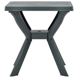 vidaXL Mesa bistro de plástico verde 70x70x72 cm