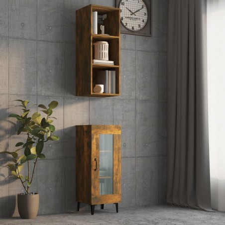 vidaXL Armario pared madera contrachapada roble ahumado 34,5x32,5x90cm