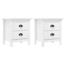 vidaXL Mesita de noche Hill madera maciza de pino blanco 46x35x49,5 cm
