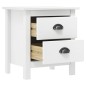 vidaXL Mesita de noche Hill madera maciza de pino blanco 46x35x49,5 cm