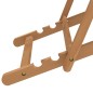 vidaXL Silla de playa plegable de madera maciza de teca azul