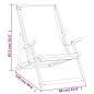 vidaXL Silla de playa plegable de madera maciza de teca azul