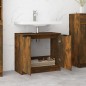 vidaXL Armario baño madera contrachapada roble ahumado 64,5x33,5x59 cm vidaXL Armario baño madera contrachapada roble ahumado 64,5x33,5x59 cm
