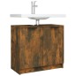 vidaXL Armario baño madera contrachapada roble ahumado 64,5x33,5x59 cm vidaXL Armario baño madera contrachapada roble ahumado 64,5x33,5x59 cm