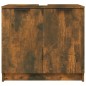 vidaXL Armario baño madera contrachapada roble ahumado 64,5x33,5x59 cm vidaXL Armario baño madera contrachapada roble ahumado 64,5x33,5x59 cm