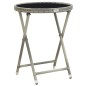 vidaXL Mesa de centro ratán sintético y vidrio templado gris 60 cm vidaXL Mesa de centro ratán sintético y vidrio templado gris 60 cm
