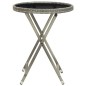 vidaXL Mesa de centro ratán sintético y vidrio templado gris 60 cm vidaXL Mesa de centro ratán sintético y vidrio templado gris 60 cm