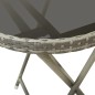 vidaXL Mesa de centro ratán sintético y vidrio templado gris 60 cm vidaXL Mesa de centro ratán sintético y vidrio templado gris 60 cm