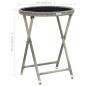 vidaXL Mesa de centro ratán sintético y vidrio templado gris 60 cm vidaXL Mesa de centro ratán sintético y vidrio templado gris 60 cm