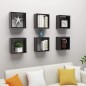 vidaXL Estantes cubo de pared 6 unidades negro brillo 30x15x30 cm vidaXL Estantes cubo de pared 6 unidades negro brillo 30x15x30 cm