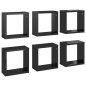 vidaXL Estantes cubo de pared 6 unidades negro brillo 30x15x30 cm vidaXL Estantes cubo de pared 6 unidades negro brillo 30x15x30 cm