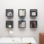 vidaXL Estantes cubo de pared 6 unidades negro brillo 30x15x30 cm vidaXL Estantes cubo de pared 6 unidades negro brillo 30x15x30 cm