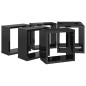 vidaXL Estantes cubo de pared 6 unidades negro brillo 30x15x30 cm vidaXL Estantes cubo de pared 6 unidades negro brillo 30x15x30 cm