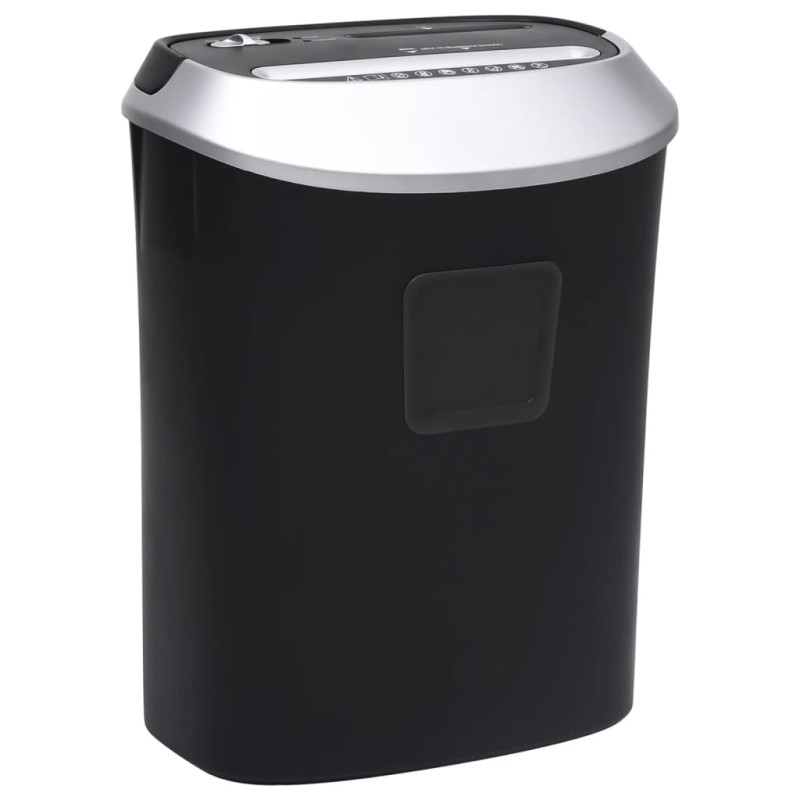 vidaXL Trituradora de papel corte cruzado 10 hojas negro vidaXL Trituradora de papel corte cruzado 10 hojas negro
