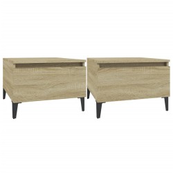 vidaXL Mesas auxiliares 2 uds madera roble Sonoma 50x46x35 cm