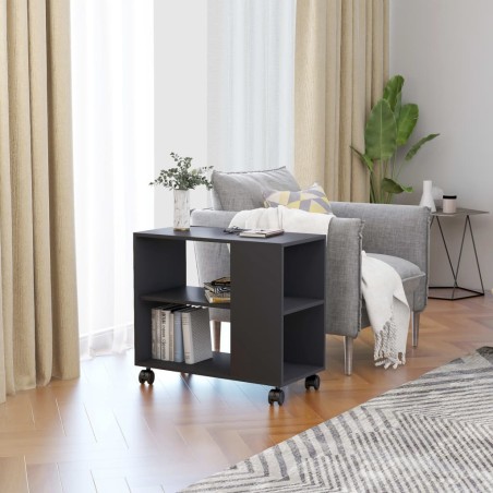 vidaXL Mesa auxiliar de madera de ingeniería gris 70x35x55 cm