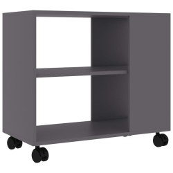 vidaXL Mesa auxiliar de madera de ingeniería gris 70x35x55 cm