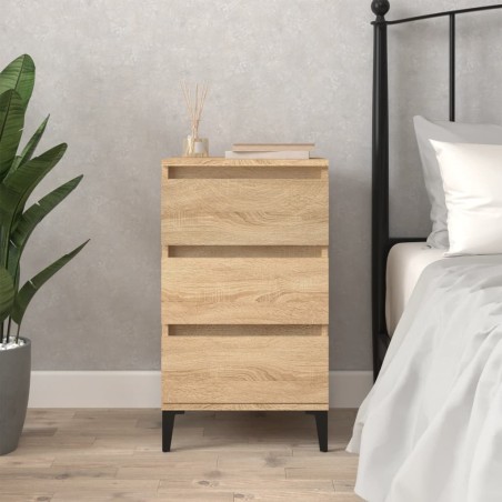 vidaXL Mesita de noche madera contrachapada roble sonoma 40x35x70 cm