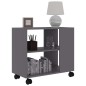vidaXL Mesa auxiliar de madera de ingeniería gris 70x35x55 cm