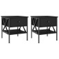 vidaXL Mesitas de noche 2 uds madera de ingeniería negro 40x42x45 cm vidaXL Mesitas de noche 2 uds madera de ingeniería negro 40x42x45 cm