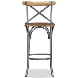 vidaXL Taburete de cocina de madera maciza de mango