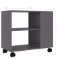 vidaXL Mesa auxiliar de madera de ingeniería gris 70x35x55 cm