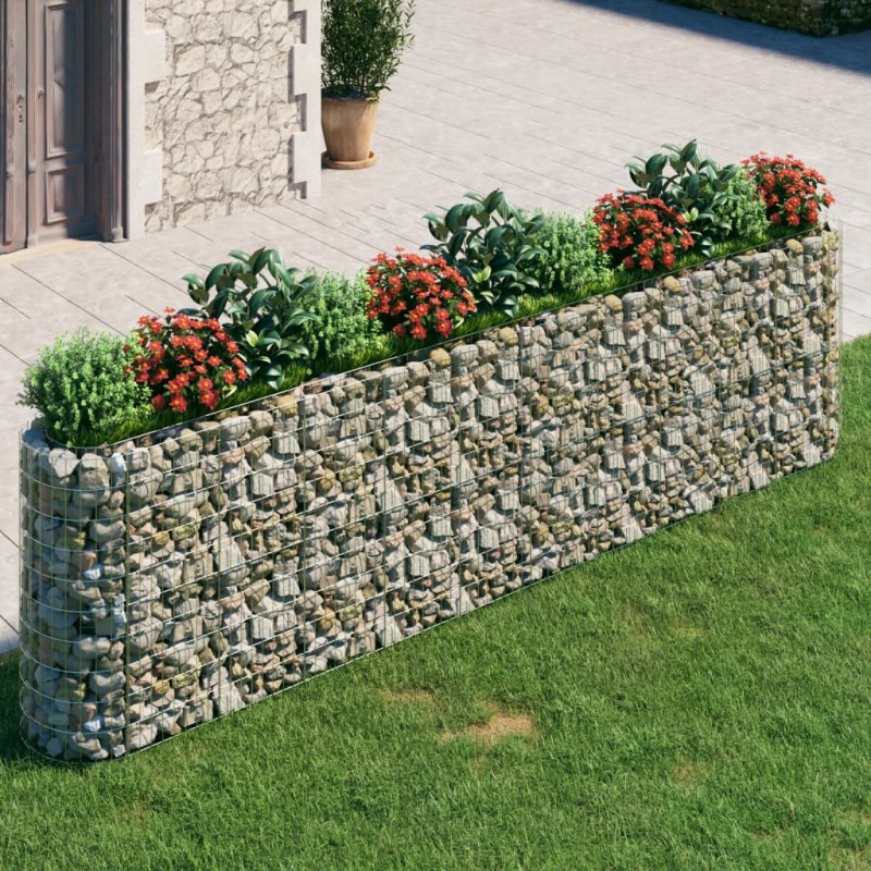 vidaXL Arriate de gaviones de hierro galvanizado 400x50x100 cm vidaXL Arriate de gaviones de hierro galvanizado 400x50x100 cm