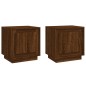 vidaXL Mesita noche 2 uds madera contrachapada marrón roble 44x35x45cm vidaXL Mesita noche 2 uds madera contrachapada marrón roble 44x35x45cm