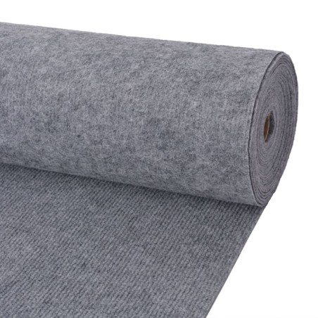 vidaXL Alfombra para eventos estriada gris 1,2x10 m 