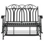 vidaXL Banco balancín de jardín de 2 plazas acero negro 114 cm vidaXL Banco balancín de jardín de 2 plazas acero negro 114 cm