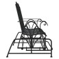 vidaXL Banco balancín de jardín de 2 plazas acero negro 114 cm vidaXL Banco balancín de jardín de 2 plazas acero negro 114 cm