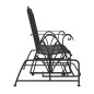 vidaXL Banco balancín de jardín de 2 plazas acero negro 114 cm vidaXL Banco balancín de jardín de 2 plazas acero negro 114 cm