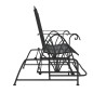 vidaXL Banco balancín de jardín de 2 plazas acero negro 114 cm vidaXL Banco balancín de jardín de 2 plazas acero negro 114 cm