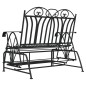 vidaXL Banco balancín de jardín de 2 plazas acero negro 114 cm vidaXL Banco balancín de jardín de 2 plazas acero negro 114 cm