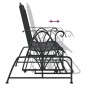 vidaXL Banco balancín de jardín de 2 plazas acero negro 114 cm vidaXL Banco balancín de jardín de 2 plazas acero negro 114 cm