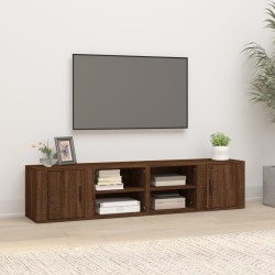 vidaXL Mueble TV 2 uds madera contrachapada roble marrón 80x31,5x36cm