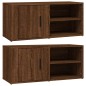 vidaXL Mueble TV 2 uds madera contrachapada roble marrón 80x31,5x36cm