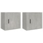 vidaXL Mesitas de noche de pared 2 uds gris hormigón 50x30x47 cm vidaXL Mesitas de noche de pared 2 uds gris hormigón 50x30x47 cm