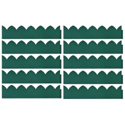 vidaXL Bordes de jardín 10 unidades PP verde 65x15 cm