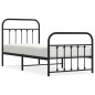 vidaXL Estructura de cama con cabecero y estribo metal negro 90x190 cm vidaXL Estructura de cama con cabecero y estribo metal negro 90x190 cm