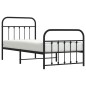 vidaXL Estructura de cama con cabecero y estribo metal negro 90x190 cm vidaXL Estructura de cama con cabecero y estribo metal negro 90x190 cm