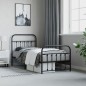 vidaXL Estructura de cama con cabecero y estribo metal negro 90x190 cm vidaXL Estructura de cama con cabecero y estribo metal negro 90x190 cm