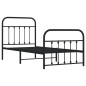 vidaXL Estructura de cama con cabecero y estribo metal negro 90x190 cm vidaXL Estructura de cama con cabecero y estribo metal negro 90x190 cm