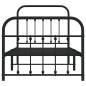 vidaXL Estructura de cama con cabecero y estribo metal negro 90x190 cm vidaXL Estructura de cama con cabecero y estribo metal negro 90x190 cm