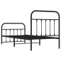 vidaXL Estructura de cama con cabecero y estribo metal negro 90x190 cm vidaXL Estructura de cama con cabecero y estribo metal negro 90x190 cm